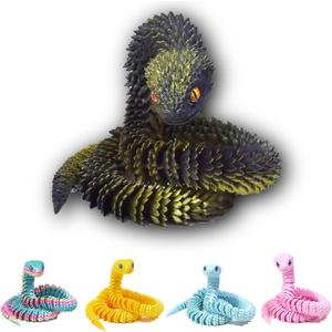 24in 3D Printed Snake Animals Toys Flexible Articulated Snake Creative Funny Fidget Toys for Home Office Decor