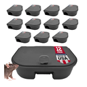 Black Mouse Bait Station with 12 Compact Units & 1 Key - Bait Boxes for Mice - Durable and Discreet Outdoor Setup - Mice Boxes