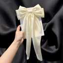 Fashion Hair Pins For Women, Elegant Bow Ribbon Hair Clip, Hair Accessories For Girls, Bowtie Hair Clip, Gift For Her (White)