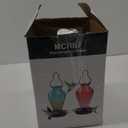 Glass Hummingbird Feeder for Outdoors Hanging, 25Oz Humming Bird Nectar Feeder, Perch, 5 Flower Feeding Ports, Leak Proof Base, Hook for Outside Garden Backyard, Gift for Women Mom, Diamond Red