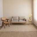 HOMEMONDE Hand Woven Jute Cotton Area Rug 6' x 9' ft Rectangle Natural Farmhouse Rug - Rustic Vintage Boho Decor Rug for Living Room, Bedroom, Dining Room