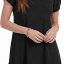 LYANER Women's Long Shirt Top to Wear with Leggings High Low Hem V Neck Short Sleeve Loose Fit Flowy Tunic Black X-Large