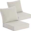 Goodgoods 25 x 25 Outdoor Patio Deep Seat Cushions 2-Pack, 1000+ Hours Fade-Resistant & Water-Resistant Outdoor Furniture Chair Cushions with 30D High-Resilience Foam for Sofa Chair, Light Gray, 25''x25''x5.5''