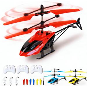 Remote Control Helicopter,Gesture Sensing Indoor Flying Helicopter Toys,RC Helicopter Airplane for Teenage with 10Mins Flight,3 Pack RC Helicopter for Kids with Light,Birthday Gifts for Boys and Girls (Red,yellow,blue)