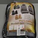 FH Group Car Seat Covers PU Leather Automotive Seat Covers Front Set, Gray Seat Covers Pair Set with Gift Universal Fit Interior Accessories for Cars Trucks and SUVs