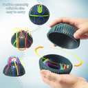 2 x Sensory Activity Board Upgraded- 3D Sensory Activity Ball,Stress Relief Toy,Silicone Fidget Toy for Stress Relief,Anxiety,Autism,ADHD,Kids 3+ & Adults,with Travel Storage Bag & 16 Strings (Blue) (Sphere)