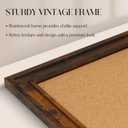 Cork Bulletin Board, 24"x18" Corkboard for Wall with Vintage Brown Wooden Frame, Hanging Pin Board for Home Office Decor, 10 Push Pins