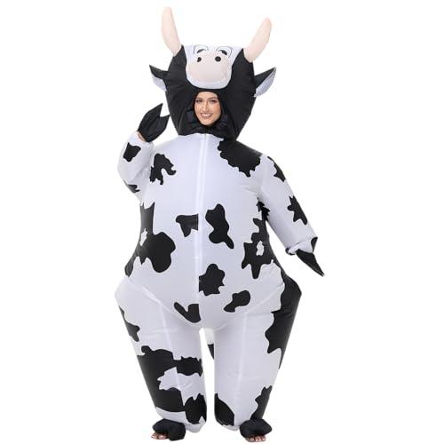 AOGOYO Inflatable Cow Costune Blow up Animal Costume Cow Suit for Cosplay Party Halloween Fancy Dress Parade Carnival Outfit Large