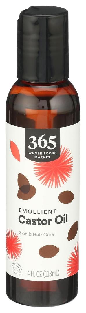 6 x 365 by Whole Foods Market, Emollient Castor Oil, Skin & Hair Care, 4 Fl Oz