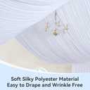 40ft20ft White Ceiling Drapes for Weddings Parties,8 Panels 520ft Long Ceiling Curtain for Tent Canopy,Wrinkle Free Silk Easy to Draping&Hang White Drapes for Event Church Stage Photo Bedroom