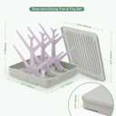 haakaa Portable Baby Bottle Drying Rack with Tray, Space Saving Bottle Drying Tree for Bottles/Pump Parts/Pacifiers,Easy-Store Dryer Rack Great for Home & Travel, BPA Free (Lavender)