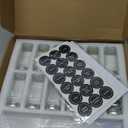 PMMASTO Adhesive Acrylic Spice Rack Organizer with 12 Empty Square Spice Jars, 238 Spice Labels with Chalk Marker and Funnel Complete Set for Kitchen Cabinet/Pantry Door (Clear - 2 Pack)