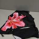 Floerns Women's Two Piece Tankini Swimsuits Floral Halter Drawstring Bathing Suit Swimwear (Black, XL)