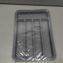 Aujen Silverware Organizer - Expandable Kitchen Drawer Organizer, Adjustable Utensil Organizer, Cutlery Tray for Forks, Knives, Multipurpose Kitchen Organizers and Storage Solution, Grey, Medium