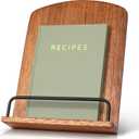 Beautiful Cookbook Stand for Your Kitchen Counter - Solid Wood Stand Easily Keeps Cook or Recipe Books Open for Convenient Cooking - Perfectly Fits Your iPad/Tablet and Enhances Any Kitchen Decor