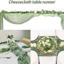 4 Pack Sage Green Cheesecloth Table Runner 20 x 120 inch Gauze Table Runners 10 FT Long,Semi Sheer Boho Cheese Cloth Fabric Table Runner Bulk for Wedding,Party,Baby Shower,Bridal Shower Decoration