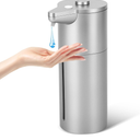 Automatic Soap Dispenser Touchless,Upgrade Adjustable Volume for Thick and Thin Liquid Battery Hand Soap Dispenser,Dish Soap Dispenser Kitchen Bathroom,Auto Soap Dispenser Hands Free Silver