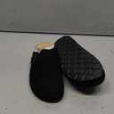 Xiakolaka Women's Suede Clogs Adjustable Buckle Slip on Footbed Home Black Clog Slippers Size 7