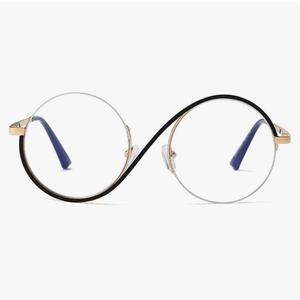 willochra unique Round Blue Light Blocking Glasses for women Elphaba Glasses Metal Frame Computer Anti Eyestrain Eyeglasses