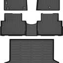 HAFIDI Floor Mats & Cargo Liner Set Fit for 2021 2022 2023 Hyundai Santa FE (Not Fit Hybrid) All Weather Protection TPE Anti-Slip Automotive Full Set Floor Liners Custom Accessories - Black