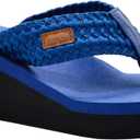 MALIDA Womens Wedge Arch Support Flip Flops Cushion Soft Rubber Midsole Platform Thong Sandals with Rubber Sole 8.5