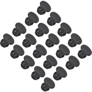MECCANIXITY Silicone Snap in Locking Hole Plugs Rubber Panel Seal Cover Flush Type Panel Round for Kitchen Rubber Bulkheads Waterproof Sealing Plugs 5mm/0.2 Inch Diameter Black,Pack of 20