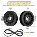 756-05024 V Idler Pulley & 756-05032 Flat Idler Pulley & 754-05027 (1/2" X 91") Tractor Drive Belt Compatible with Cub Cadet Mtd Gt50 Gt54 Lt42 Gt Xt1 Xt2 Zt1 Zt2