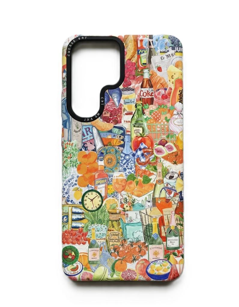 for Samsung Galaxy S24 Ultra Case, Tropical Citrus&Cocktails Y2K, Military-Grade Drop Protection, Carnival Whimsical Soft Slim TPU Protective & Camera Protection for Women Girls (Fancy2)