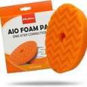 Maxshine 6” Universal Orange AIO Foam Cutting Pad | All-in-One Polishing Pad with Hook & Loop Backing | Light Cutting, Polishing & Finishing Pad | DA & Rotary Polisher Compatible