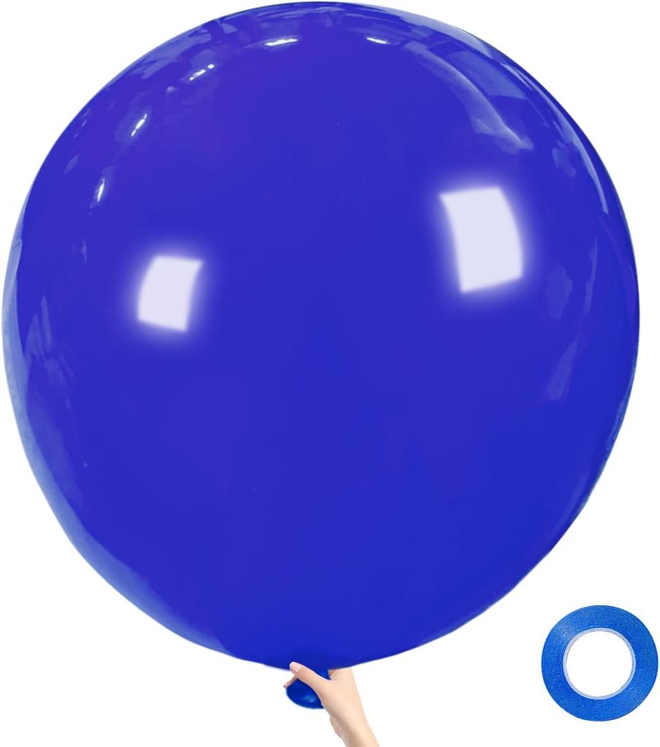Blue Big 36 Inch Balloons, 9Pcs Blue Giant Big Latex Balloons, Large Balloons for Birthday Wedding Party Decorations. (blue)