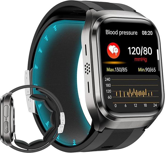 Smart Watch,2.06" AMOLED HD Large Screen,Voice Broadcast,Air Pump Air Bag,Bluetooth Call,24/7 Heart Rate Blood Oxygen Sleep Monitoring,Activiy Tracker,SOS, Black