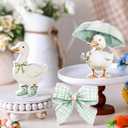Youyole 3 Pcs Silly Goose Baby Shower Table Centerpiece One Silly Goose Wood Green Gender Reveal Decor Funny Gifts with Bow Birthday Party Favor Desk Tiered Tray Decor for Boy Girl 5.9/5.5/3.9"