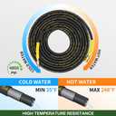 5000PSI Pressure Washer Gun and Hose Kit, 50FT Kink Resistant Steel Braided Power Washer Hose with 3/8" Swivel Quick Connector and M22 14mm Adapters Replacement/30" Extension Washer Wand