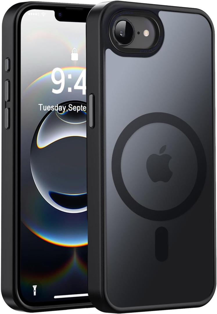 Newfuture Designed for iPhone 17e Case & iPhone 16e Case with Magnetic [13 FT Military Drop Protection] [Compatible with Magsafe] Slim Translucent Shockproof with Anti-Fingerprint Phone Case, Black
