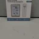 Indoor Outdoor Thermometer Hygrometer Wireless Weather Station, Temperature Humidity Monitor Battery Powered Inside Outside Thermometers with 330ft Range Remote Sensor and Backlight Display (White+Grey)