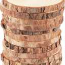 12 PCs 6.3-6.7 Inch Wood Slices for Crafts, Unfinished Wood Rounds with Bark, Round Wooden Discs Circles for Christmas Ornaments Wedding Rustic Decoration DIY Handcrafts Arts