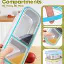 2Pack Stainless Steel Snack Containers for Kids Adults, Reusable 2 Compartment Snackle Box Container with Leakproof Lids Metal Bento Lunch Boxs Food Storage Containers for Travel Picnics Office School, 2 Compartment Blue Yellow