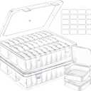 Bead Organizer Box, 62 Pcs Small Bead Storage Containers Mini Clear Bead Storage Boxes with Hinged Lids for Craft and Jewelry Making