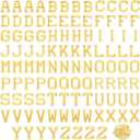 104 Pcs Iron on Letter Alphabet Fabric Patches with Ironed Adhesive Embroidered Decorate Repair A-Z Letter for Bulletin Board School T-Shirts, Jeans, Jackets, Socks, Bags, DIY(Gold)