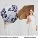 2 x BAODINI Comapct Travle Small Mini Sun Blocking Umbrella with Case Lightweight with Aluminum Frame Pocket Size UV Protection Purse Umbrella for Women, Men & Kids