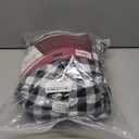 Sorfey Vinyl Umbrella Picnic Table and Bench Fitted Tablecloth Cover, Checkered Design, Flannel Backed Lining, 30x72 Inch, 3-Piece Set, Black