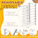 Pizza Rack 8 Tiered Stand 10.43" L x 8.52" W x 19.7" H with 8 Pcs 12 Inch Pans Flexible Detachable Aluminum Baking Set for Easy Storage and Baking Multiple Pizzas
