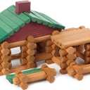 90 Pcs Wood Building Blocks Toy for Toddlers, Classic Wooden Cabin Log Set Preschool Education Toy, Creative Construction Engineering Educational Toys for 3 4 5 6 Years Boys