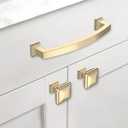 Asidrama 20 Pack 1-1/4 inch Brushed Brass Kitchen Cabinet Knobs - Gold Dresser & Drawer Knobs