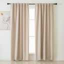 Pickluc Blackout Curtains 96 Inches Long 2 Panels, Black Out Drapes for Bedroom or Living Room, Back Tab and Rod Pocket Top, Set of Two, Ivory, 52" Wide and 96" Length.