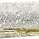 Bling Rhinestone Crystal Lipstick Case Holder Organizer bag Cosmetic Storage for Women's Lipstick Jewelry Kit (Silver)