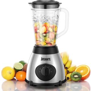 Blender for Smoothies, 1000W Glass Blender for Kitchen Countertop with 48oz Glass Jar Ice Crusher or Juice, Milkshake, Dessert