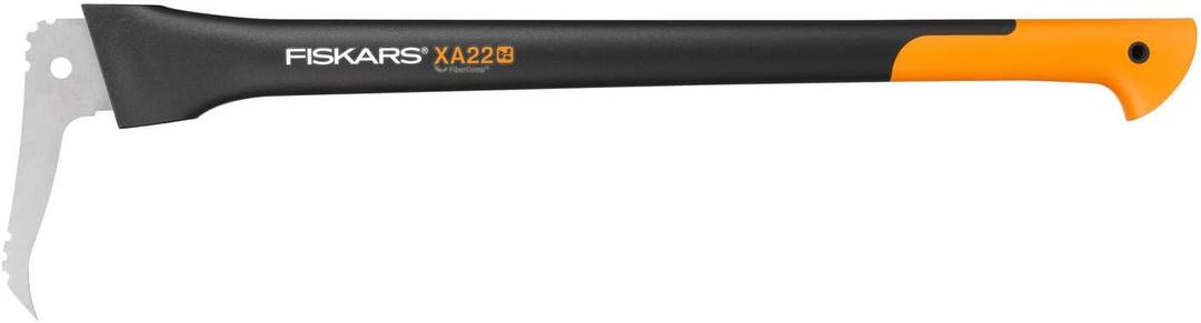 Fiskars WoodXpert XA22 Sappie, Length: 78 cm, Hardened Steel Blade/Fiberglass Resistant Handle, Storage and Transport Case Included, Black/Orange, 1003623