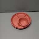 Unbreakable Divided Plates for Adults Portion Control Plates Set of 2 Round Plastic Dinner Plate 9 Inch for Camping Outdoor or Every Day Use (Style 1 Pink)