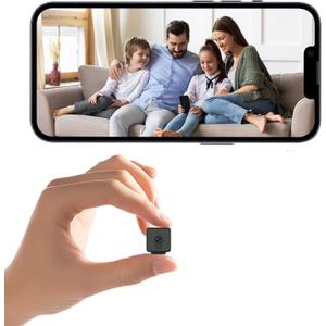 Hidden Camera 1080P HD WiFi Security Camera Mini Indoor Door Cameras Nanny Cam for Home Cam Home Security with App Small Cameras with Motion Detection Night Vision Ultra HD WiFi & SD Cloud Storage